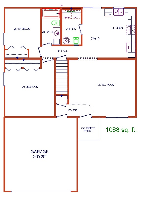 Blueprint layout of College Parks Duplexes