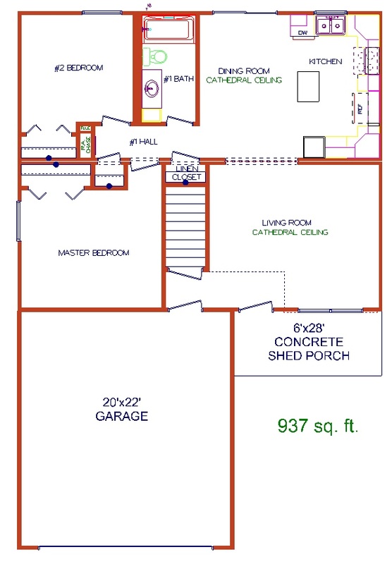 Blueprint layout of Parkview A Duplexes