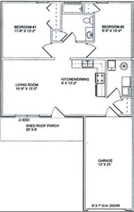 Blueprint layout of First Avenue Duplexes