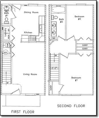 Blueprint layout of 400 Place Town Home