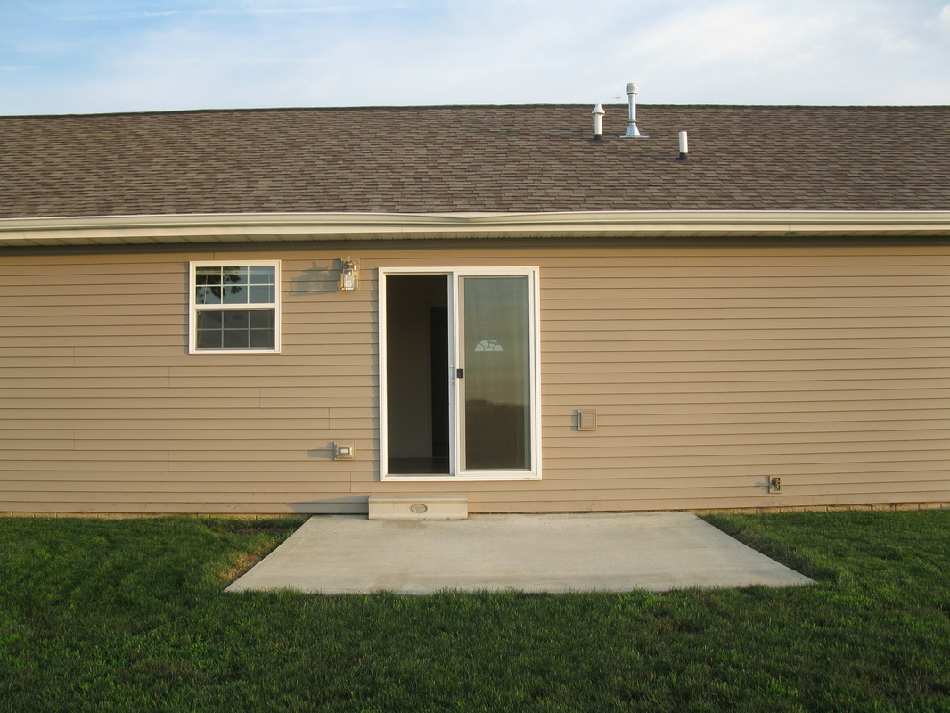 View of the back patio of College Park Duplex